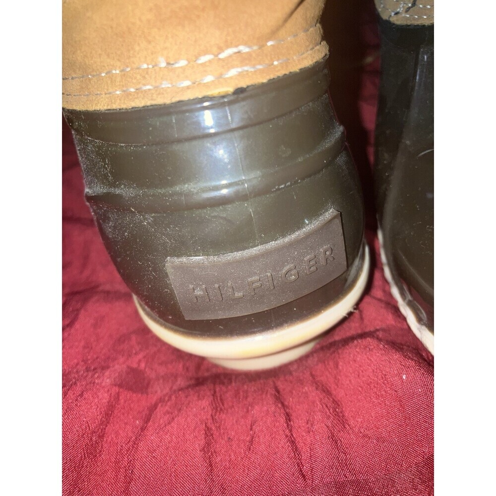 Tommy Hilfiger Duck Boots Women’s 9M Rain Waterproof Blue Brown Ankle TWHEAT-T - Picture 3 of 8